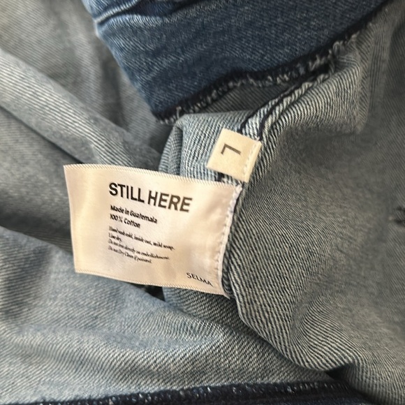 NWT Still Here Selma jumpsuit in farm blue size large - Picture 9 of 9